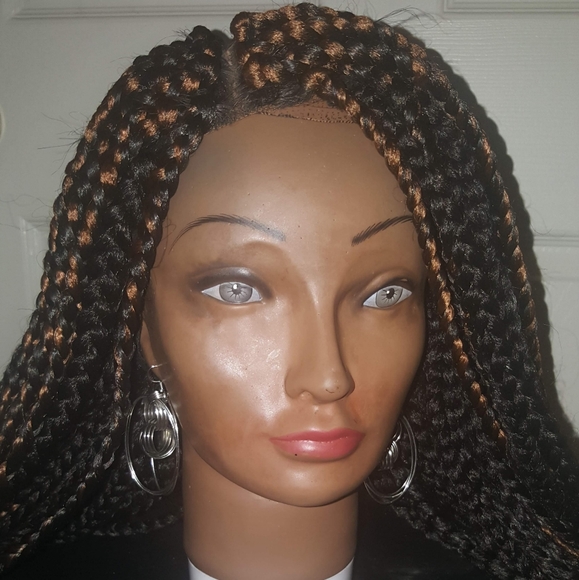 New Handmade Box Braid Crochet Wig w/Lace Closure - Picture 11 of 13